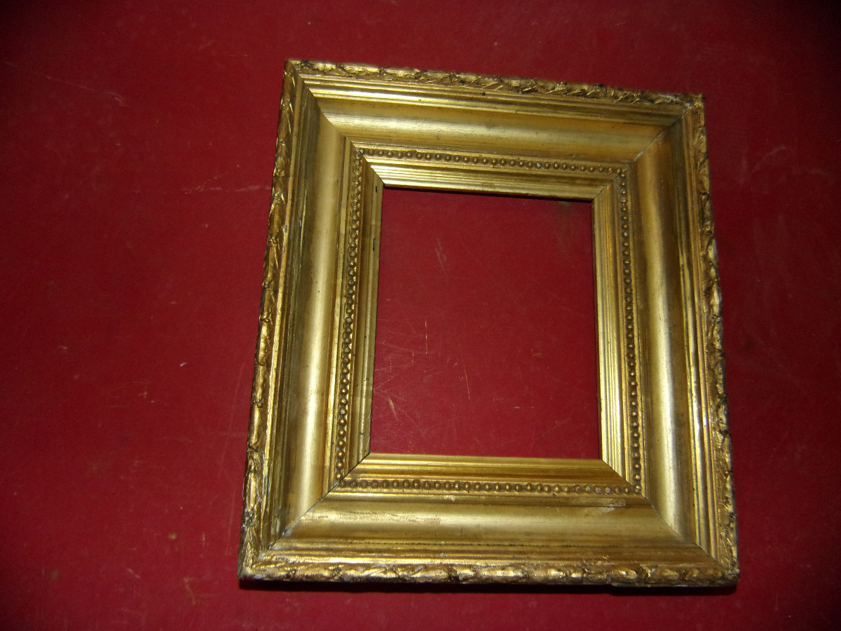 Paire de cadres époque 19ème, en bois doré.-photo-2