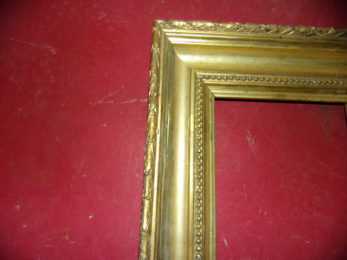 Paire de cadres époque 19ème, en bois doré.-photo-3