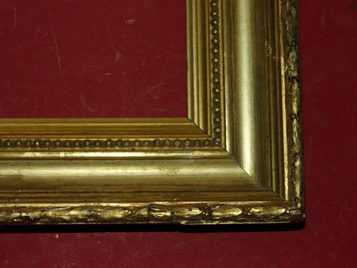 Paire de cadres époque 19ème, en bois doré.-photo-1