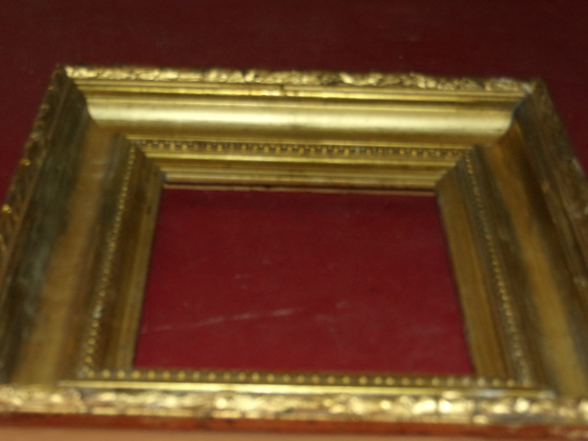 Paire de cadres époque 19ème, en bois doré.-photo-3