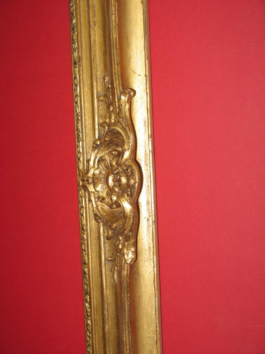 Cadre époque 19ème En Bois Doré.-photo-2