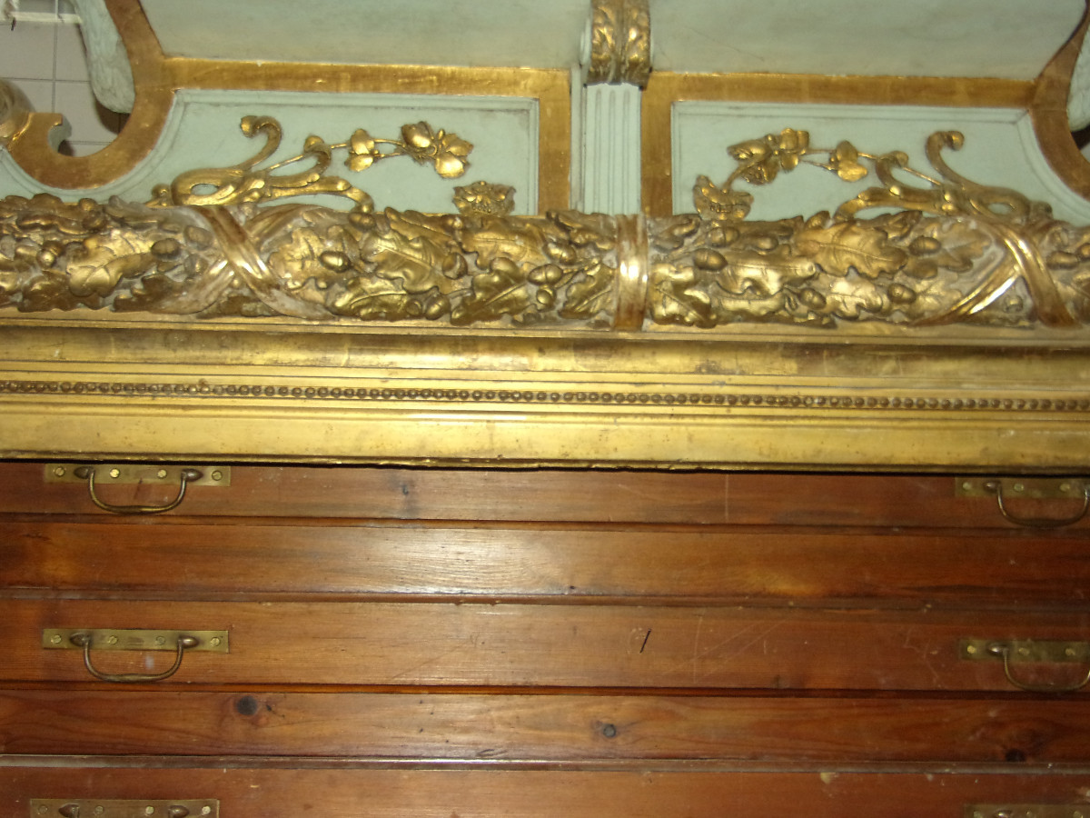 Très grand et important cadre époque 19ème, en bois doré.-photo-3