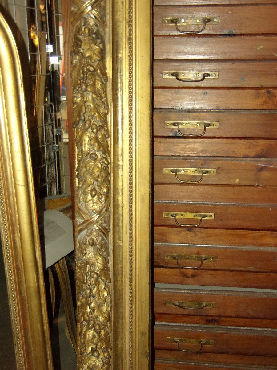 Très grand et important cadre époque 19ème, en bois doré.-photo-5