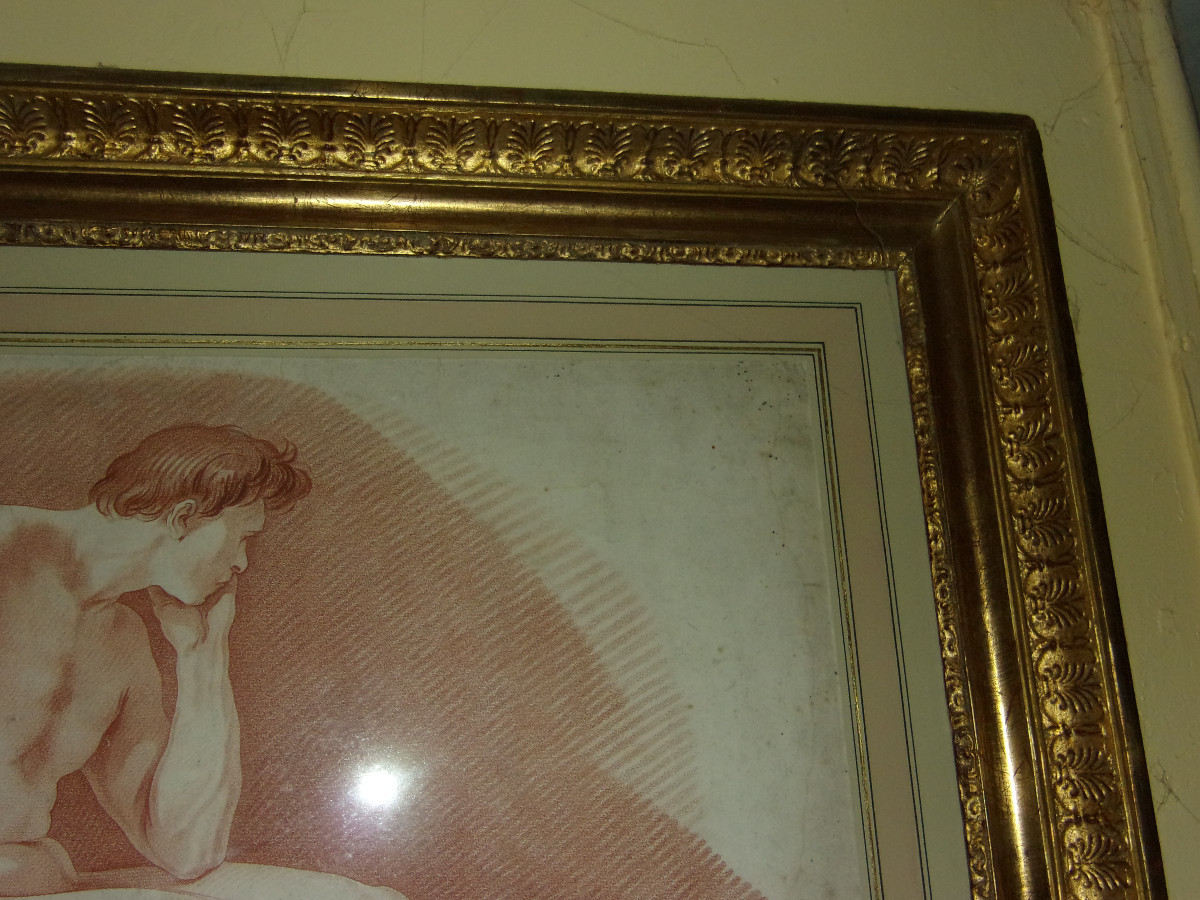 Male Nude, Sanguine Drawing, 19th Century.-photo-4