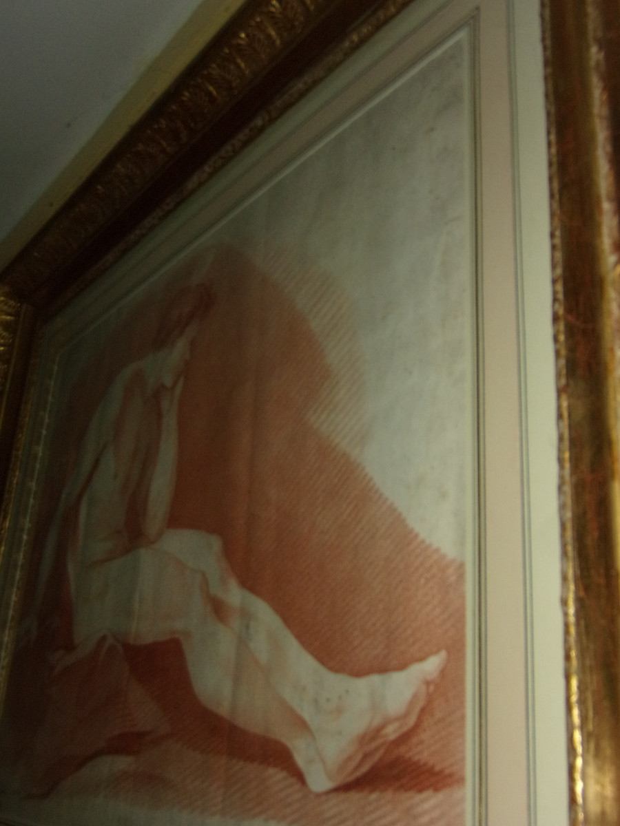 Male Nude, Sanguine Drawing, 19th Century.-photo-5