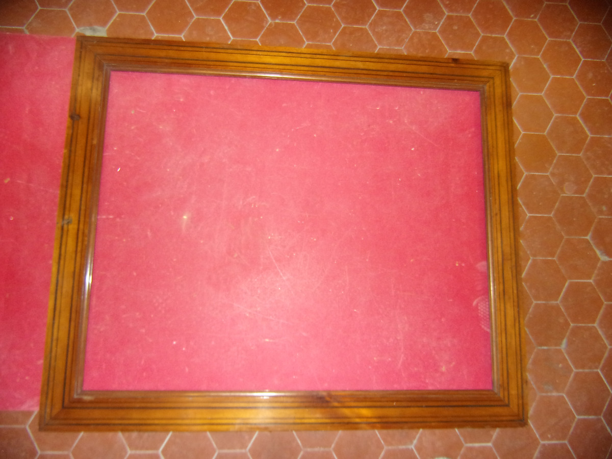  Large Pair Of Pitchpine Wood Frames, 19th Century.-photo-2