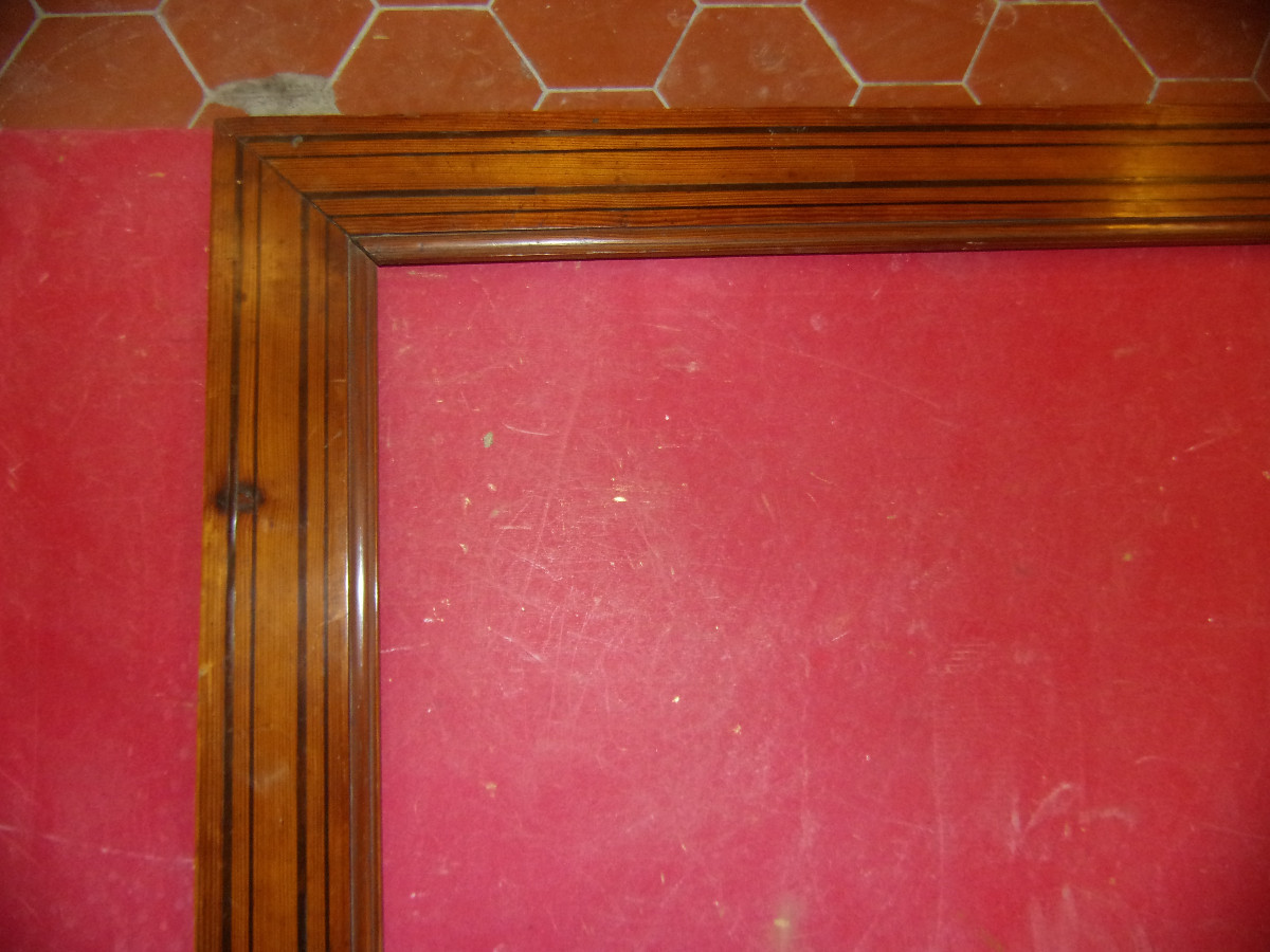  Large Pair Of Pitchpine Wood Frames, 19th Century.-photo-3