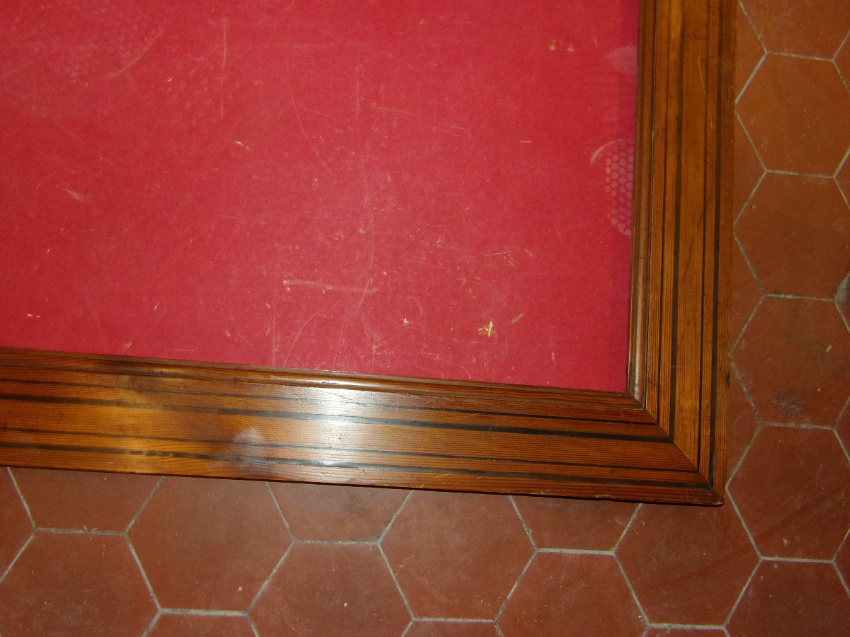  Large Pair Of Pitchpine Wood Frames, 19th Century.-photo-1