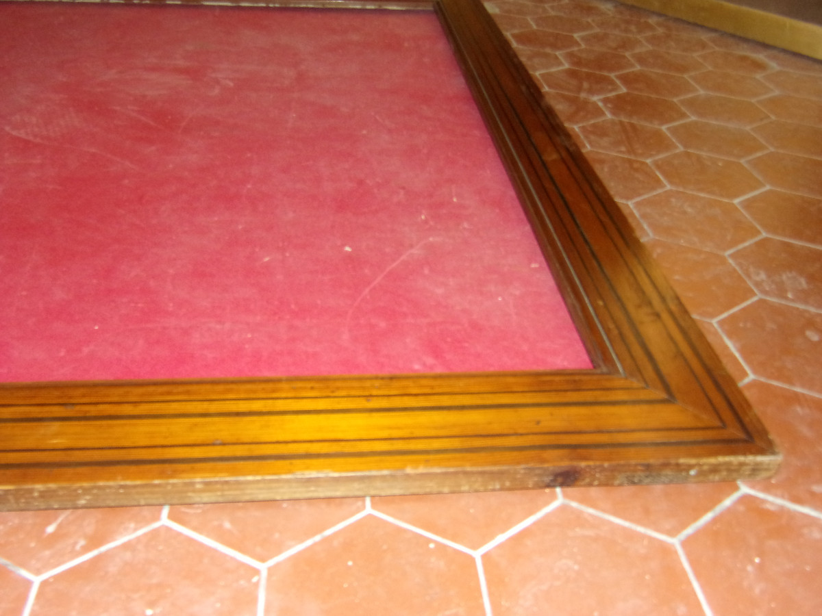  Large Pair Of Pitchpine Wood Frames, 19th Century.-photo-5