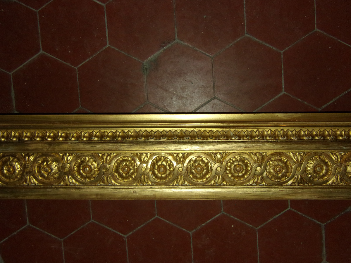 Grand Cadre époque 19ème, en bois doré.-photo-2