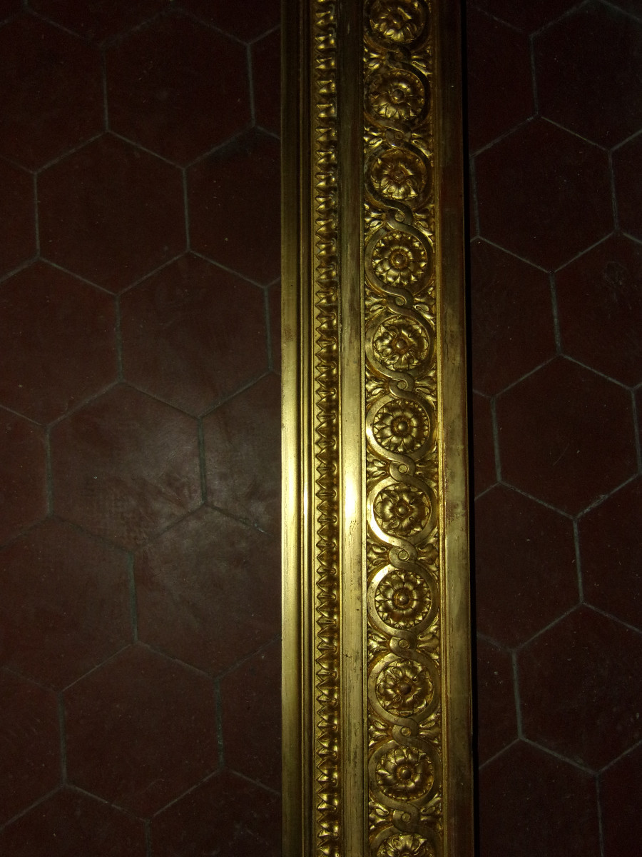 Grand Cadre époque 19ème, en bois doré.-photo-3