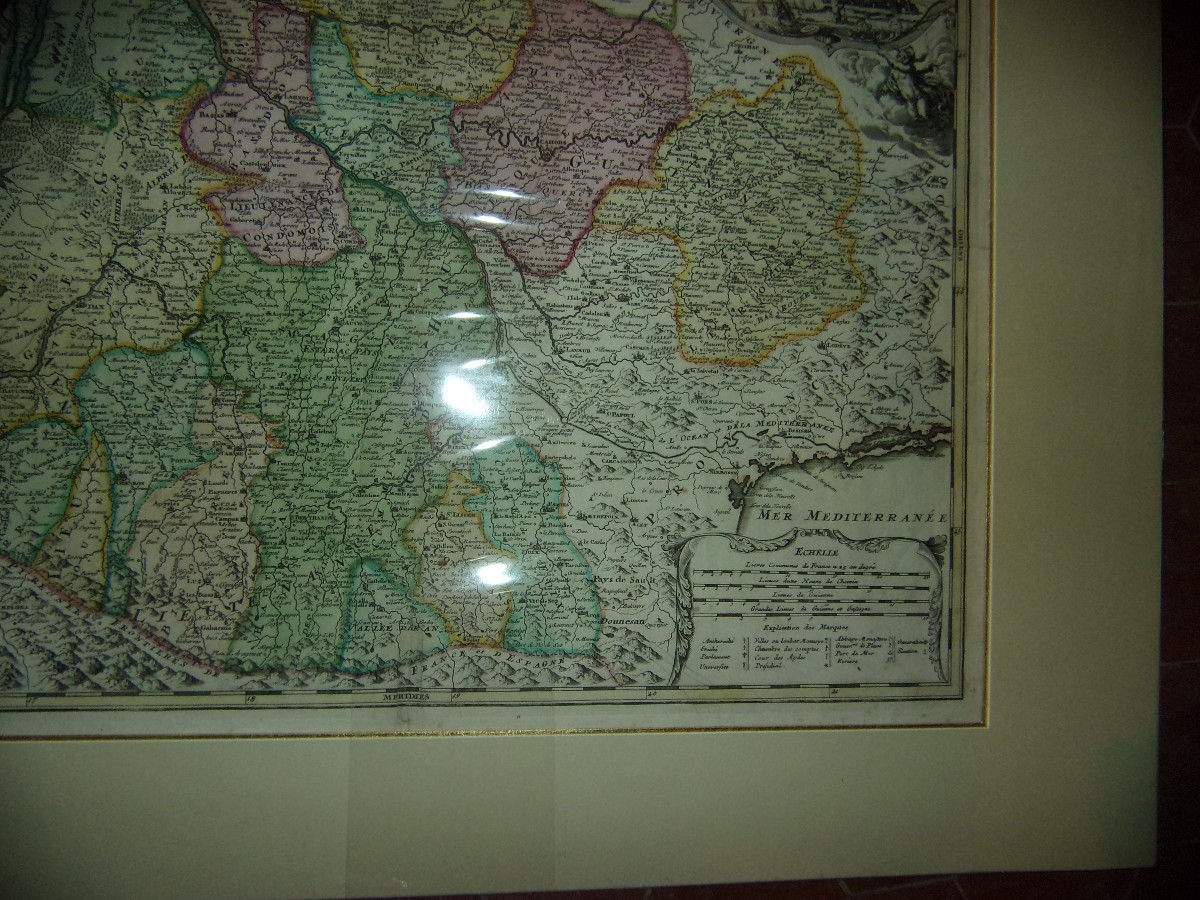  Grande Carte Géographique de l'Aquitaine de Johann Baptist Homann, époque 17 ème.-photo-5