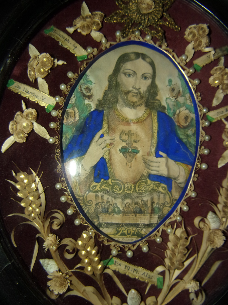 Cadre reliquaires, époque 19ème.-photo-2