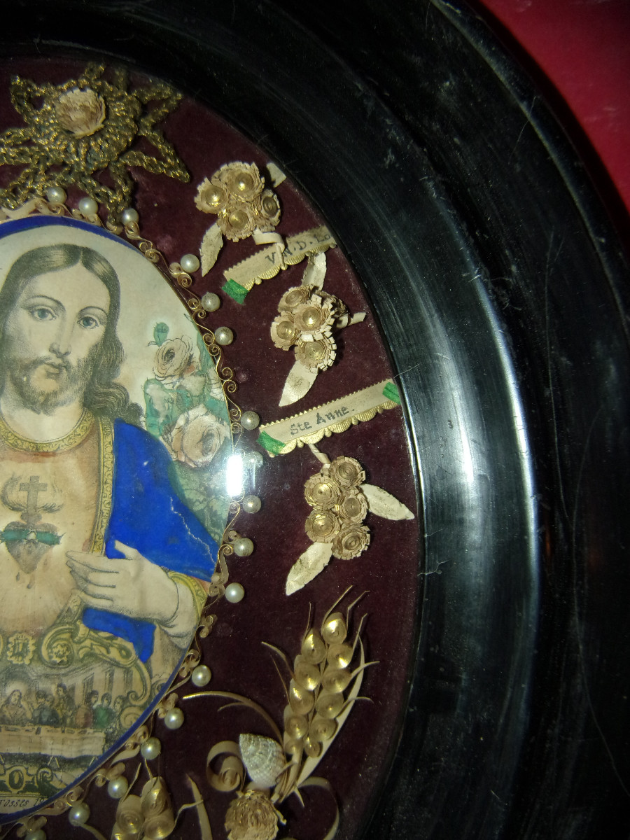 Cadre reliquaires, époque 19ème.-photo-4