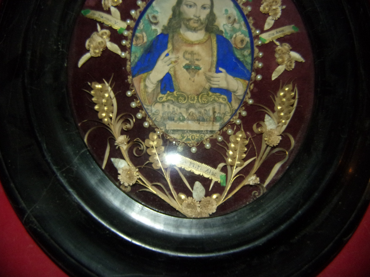 Cadre reliquaires, époque 19ème.-photo-1