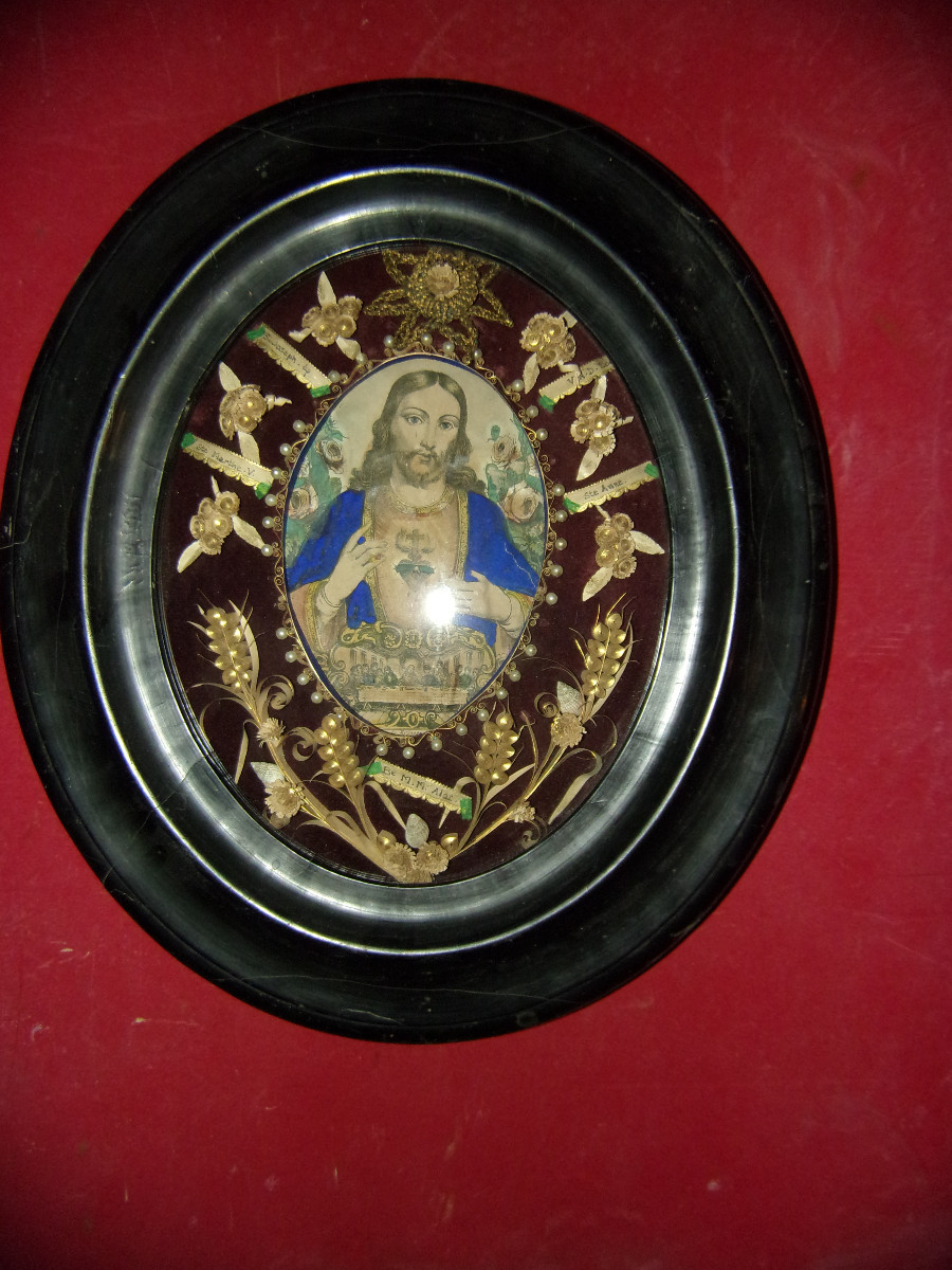 Cadre reliquaires, époque 19ème.