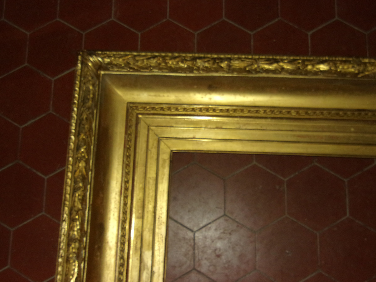 Large 19th-century Frame In Gilded Wood.-photo-2