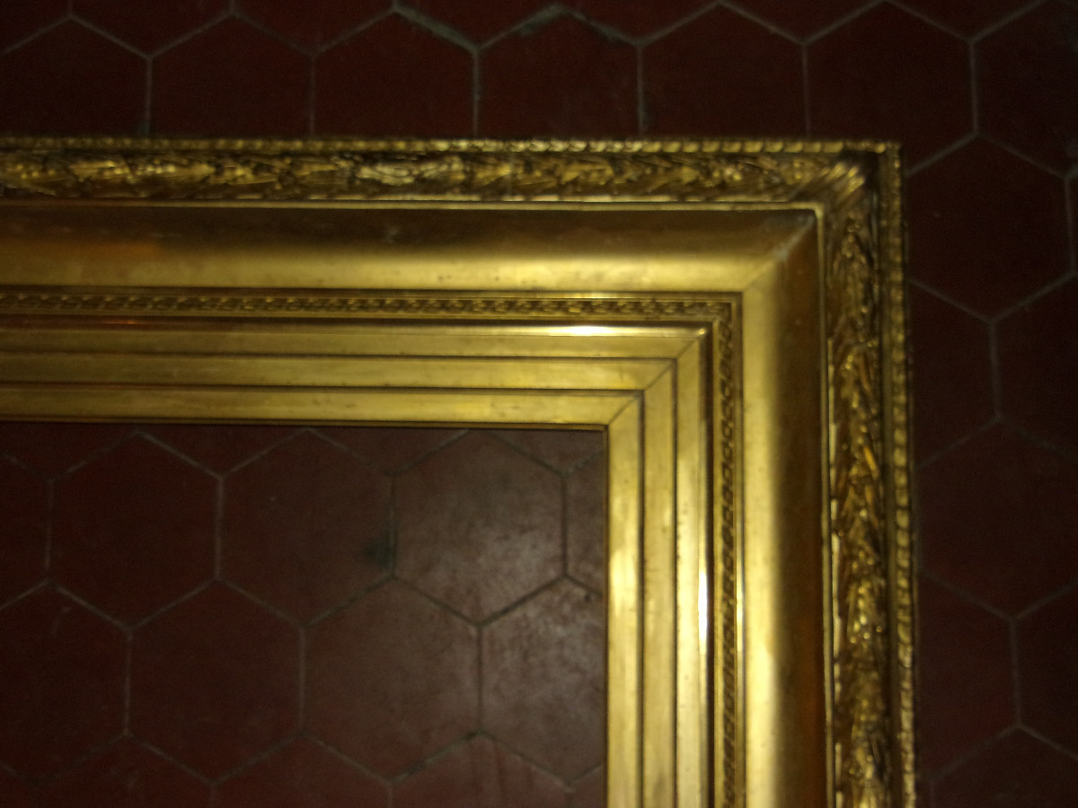 Large 19th-century Frame In Gilded Wood.-photo-3