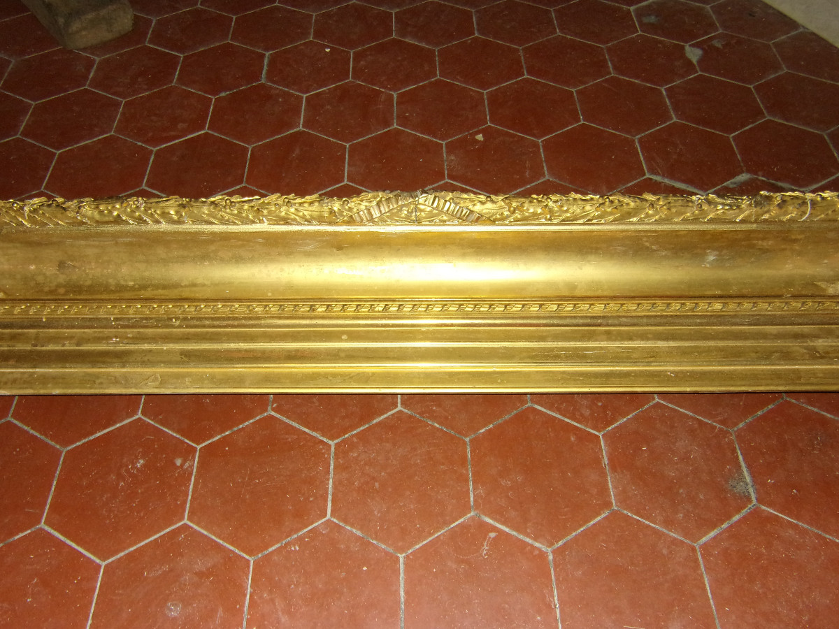 Large 19th-century Frame In Gilded Wood.-photo-2