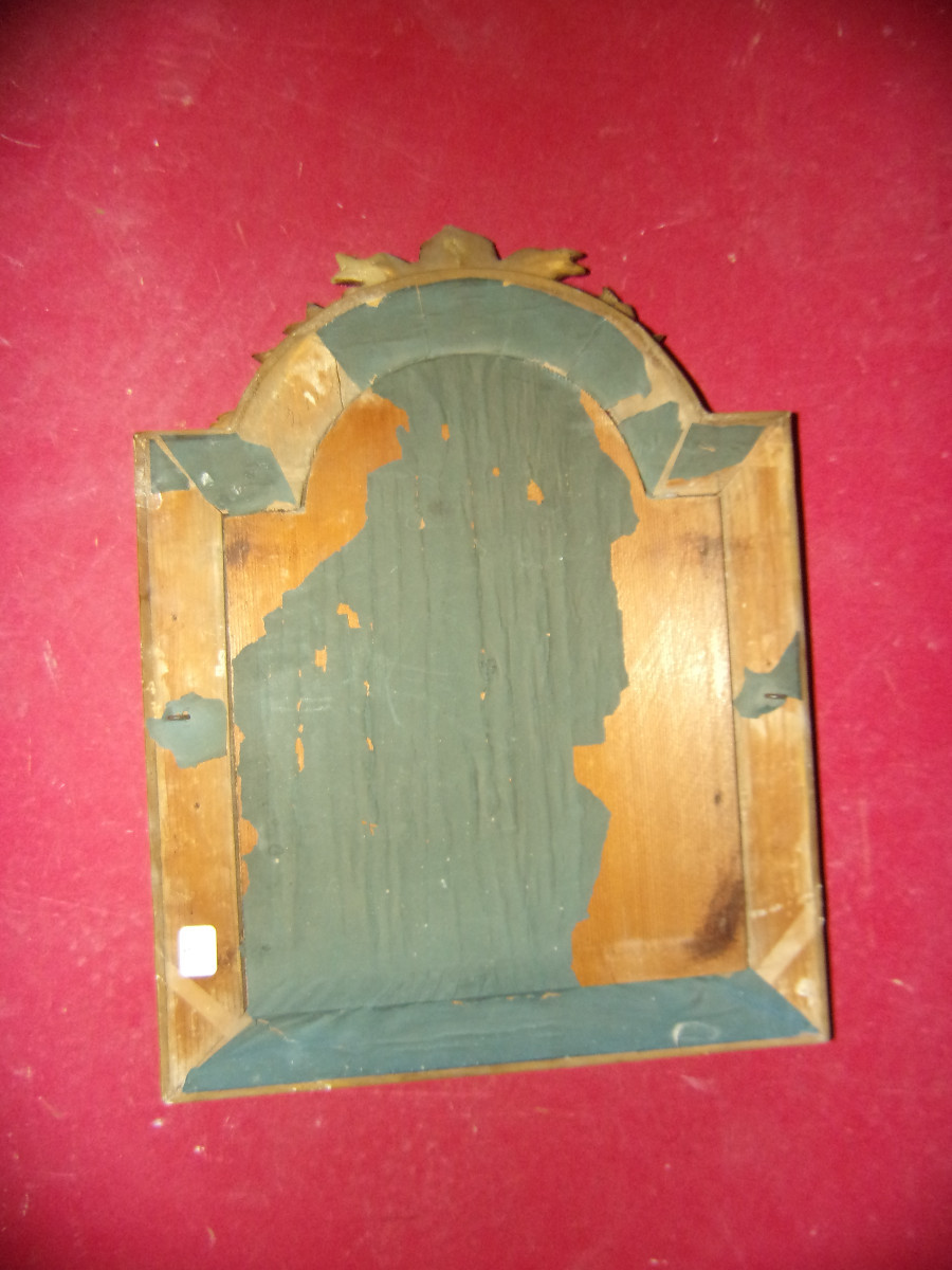 Christ  en croix, cadre bois doré, époque 19ème.-photo-4