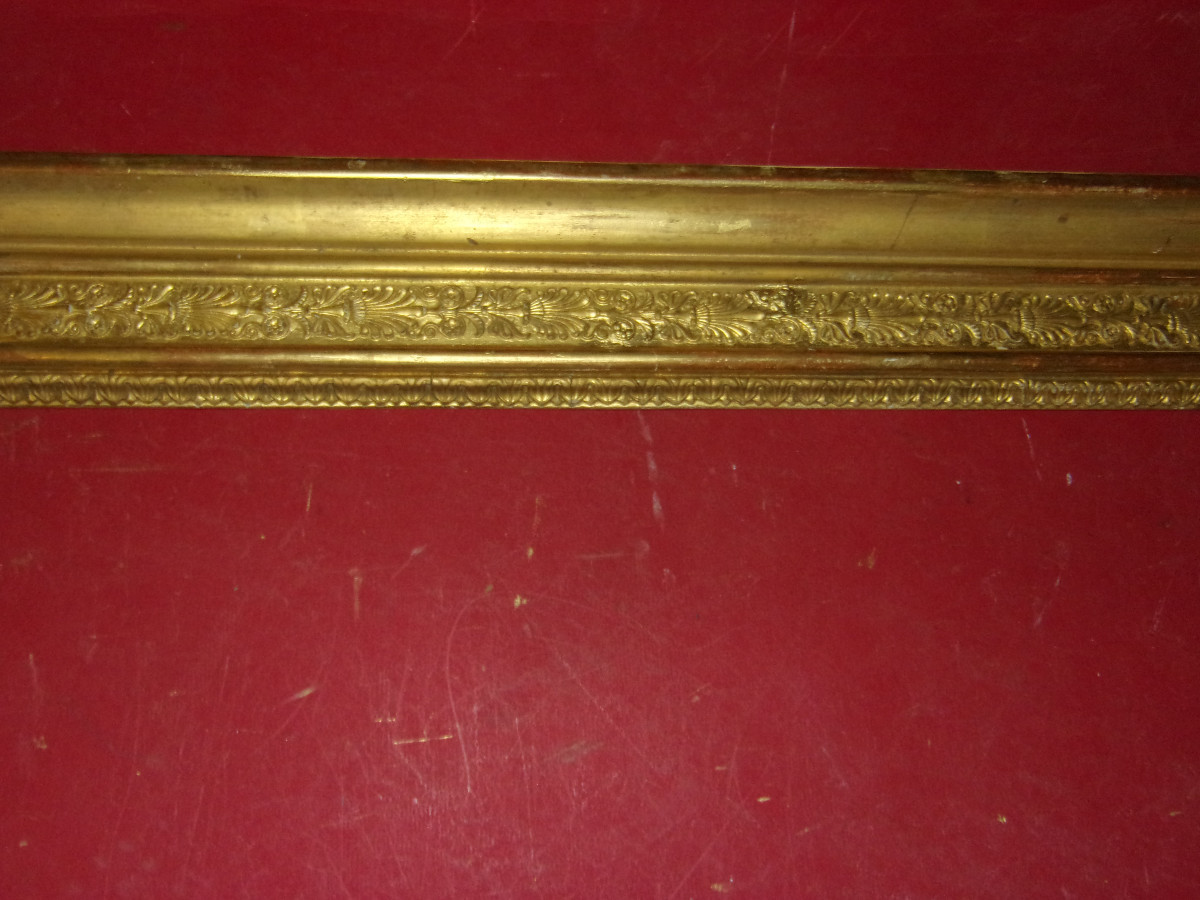 Cadre époque 19ème, Empire  en bois doré.-photo-2