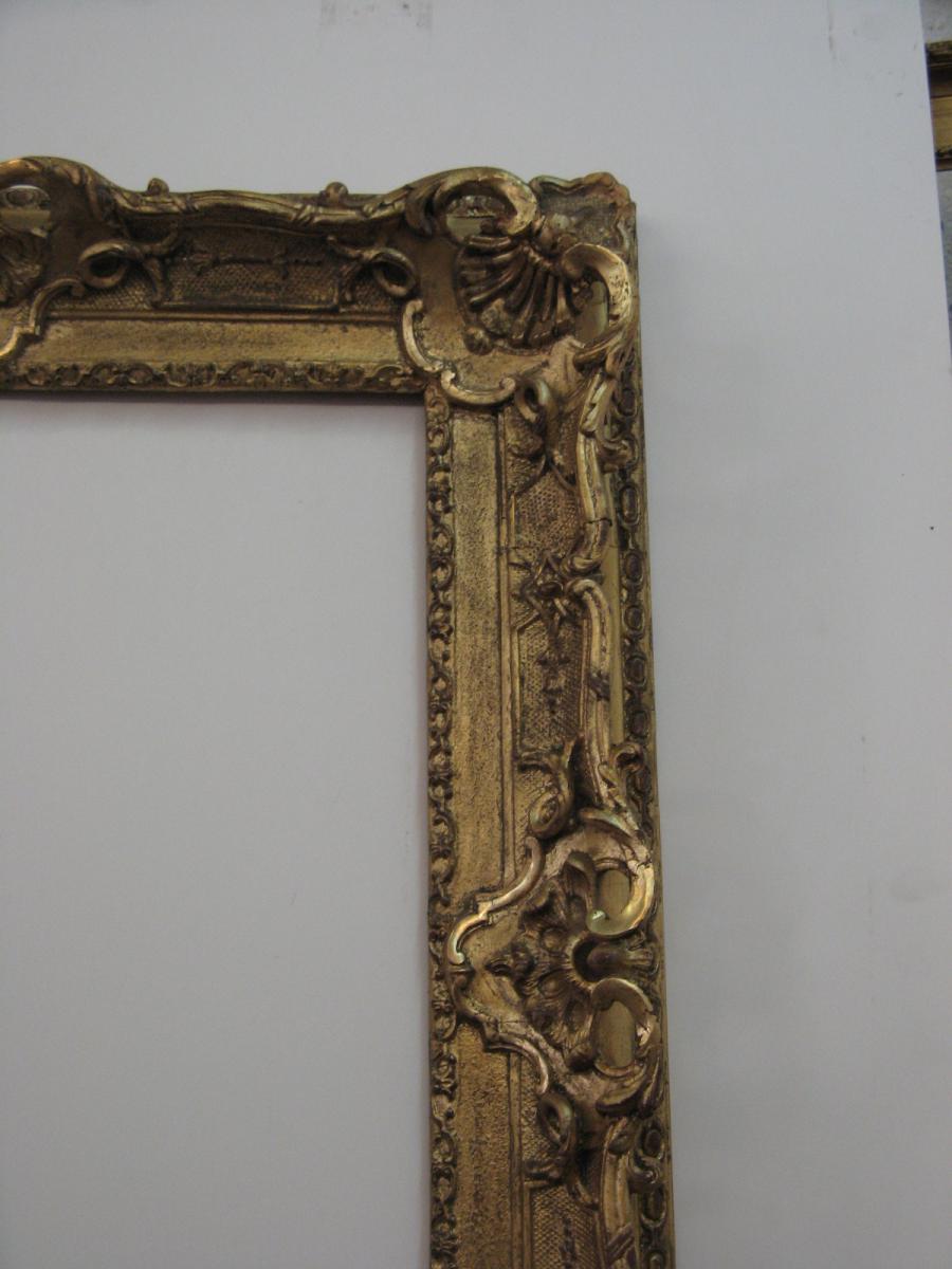 Cadre époque 19ème En Bois Doré.-photo-2