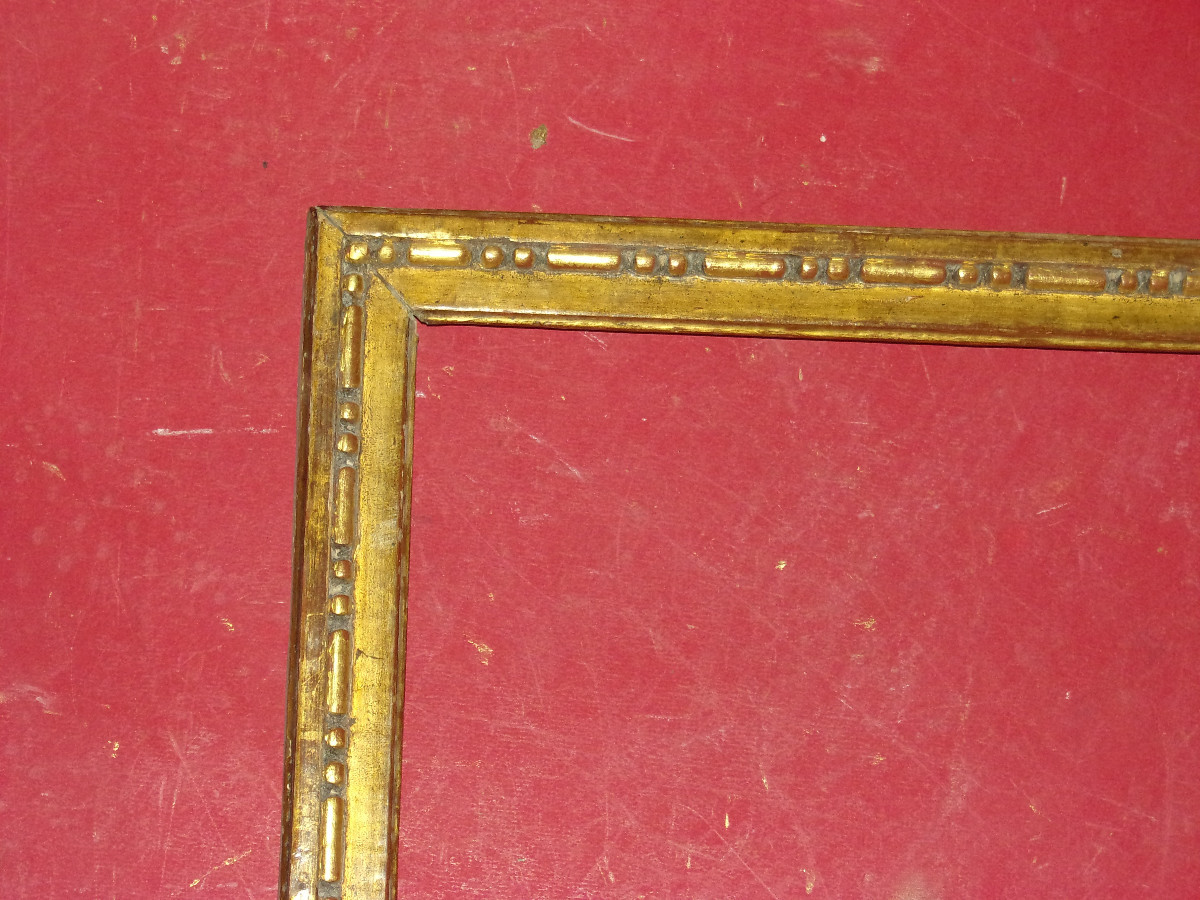 Cadre époque 18 ème, Louis XVI, en bois doré.-photo-2