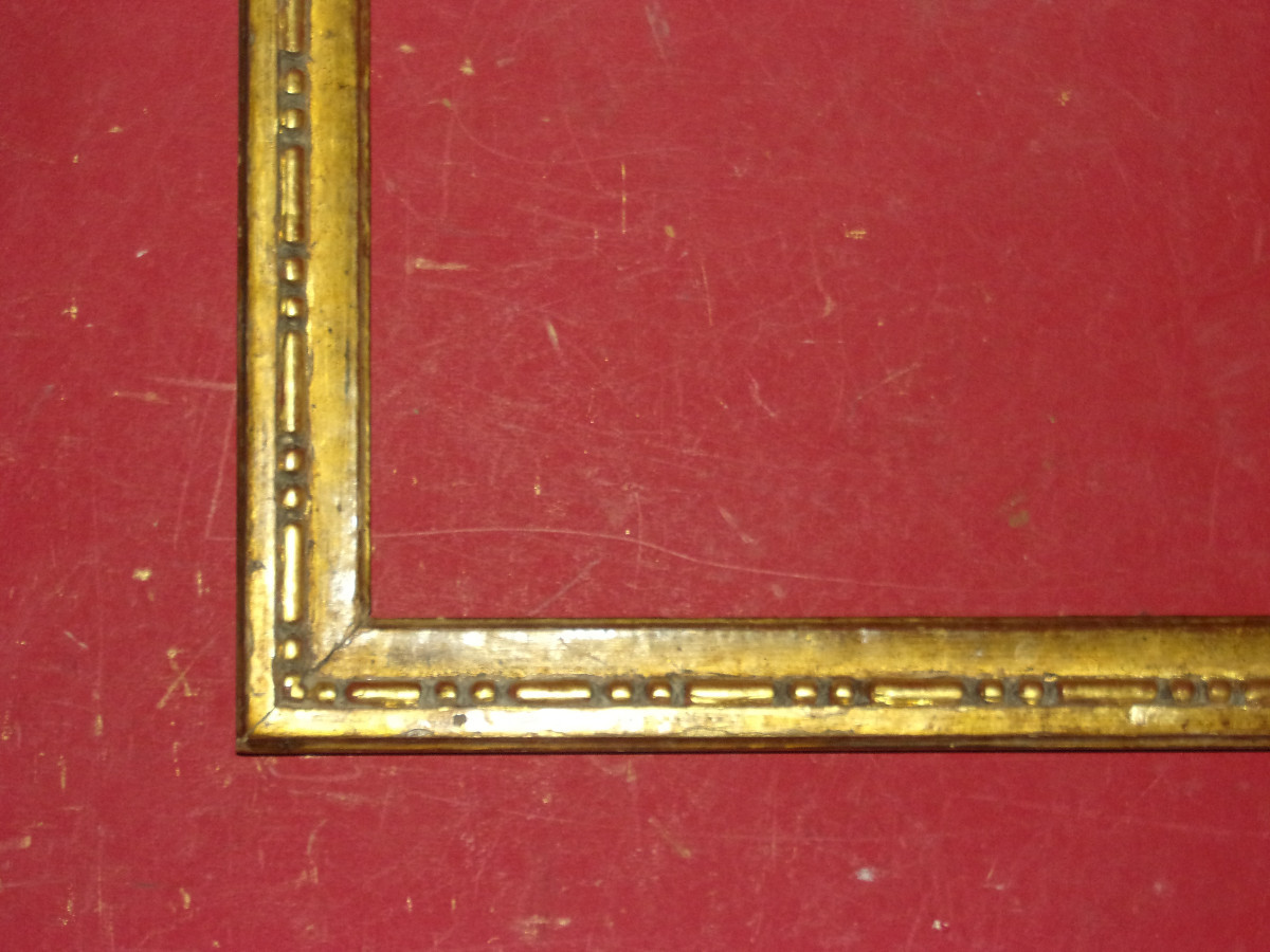 Cadre époque 18 ème, Louis XVI, en bois doré.-photo-1