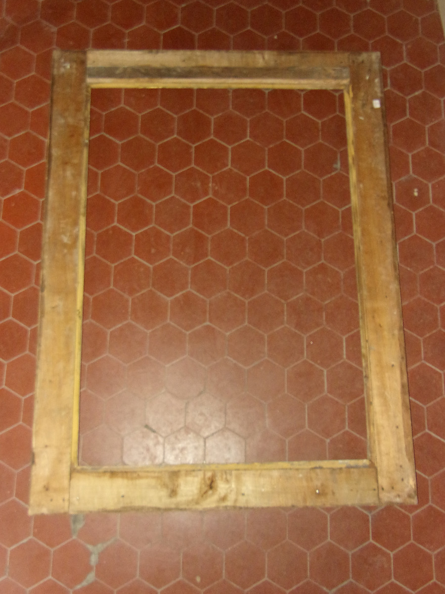 Grand Cadre époque 19ème, en bois doré.-photo-2