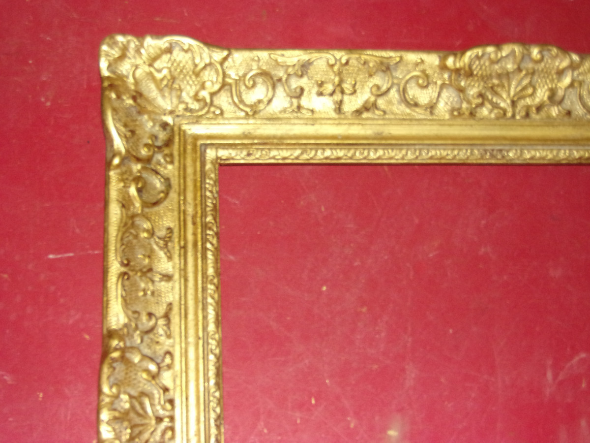 Cadre époque 19ème, en bois doré.-photo-2