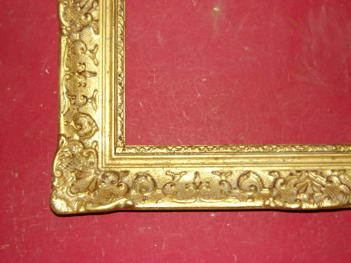 Cadre époque 19ème, en bois doré.-photo-1