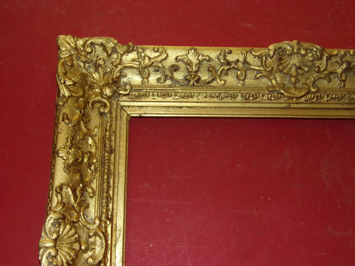 Cadre époque 19ème, en bois doré.-photo-2