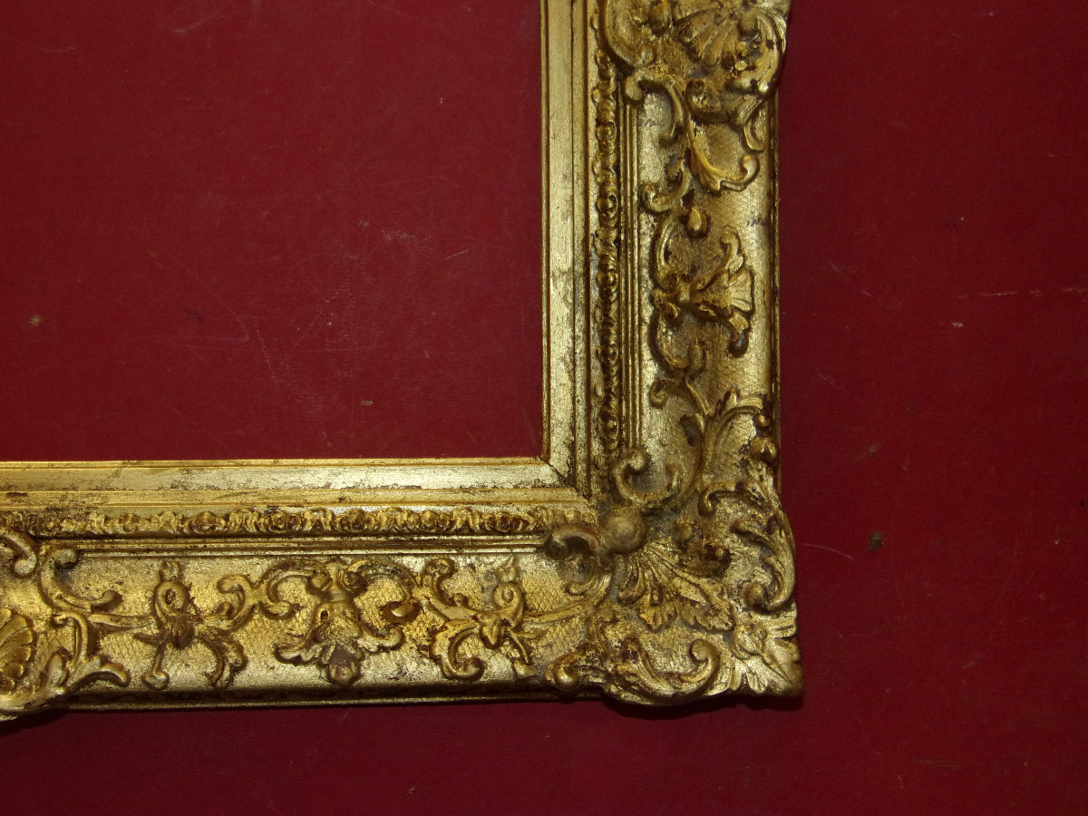 Cadre époque 19ème, en bois doré.-photo-4