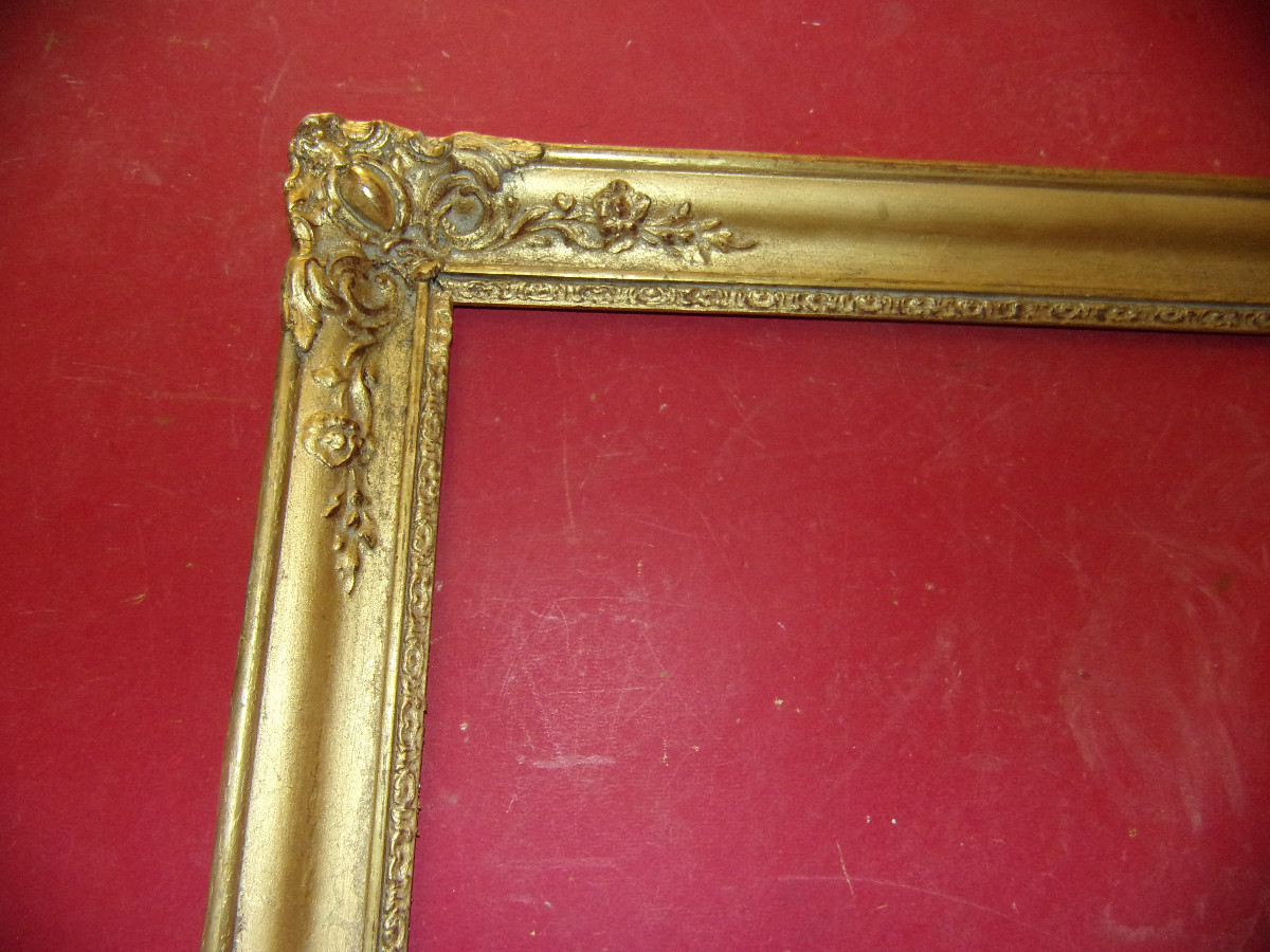 Paire de cadres époque 19ème, en bois doré.-photo-3