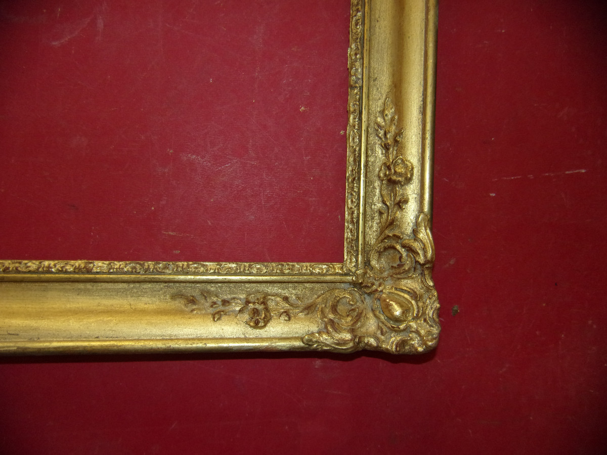 Paire de cadres époque 19ème, en bois doré.-photo-1