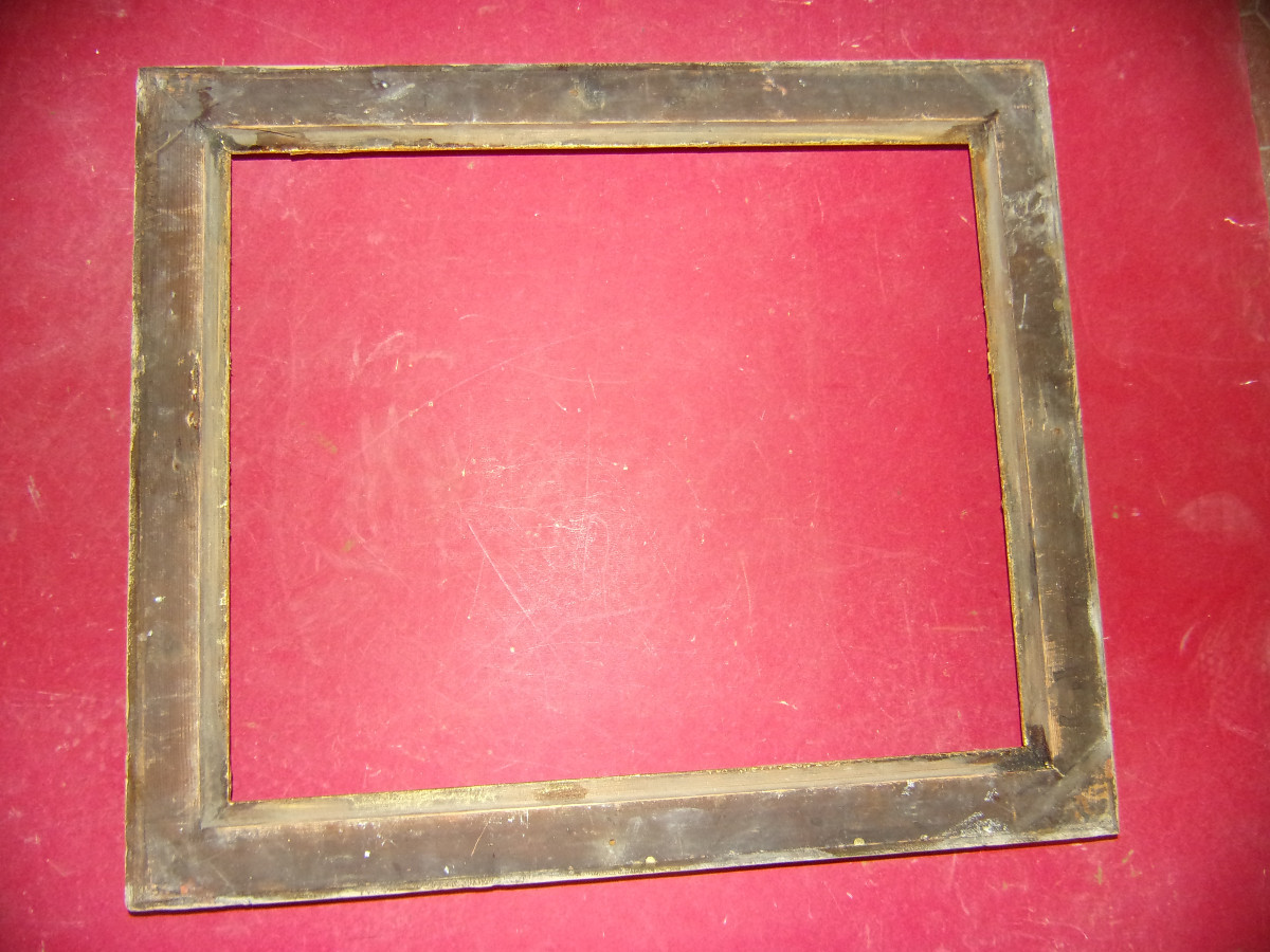 Paire de cadres époque 19ème, en bois doré.-photo-4