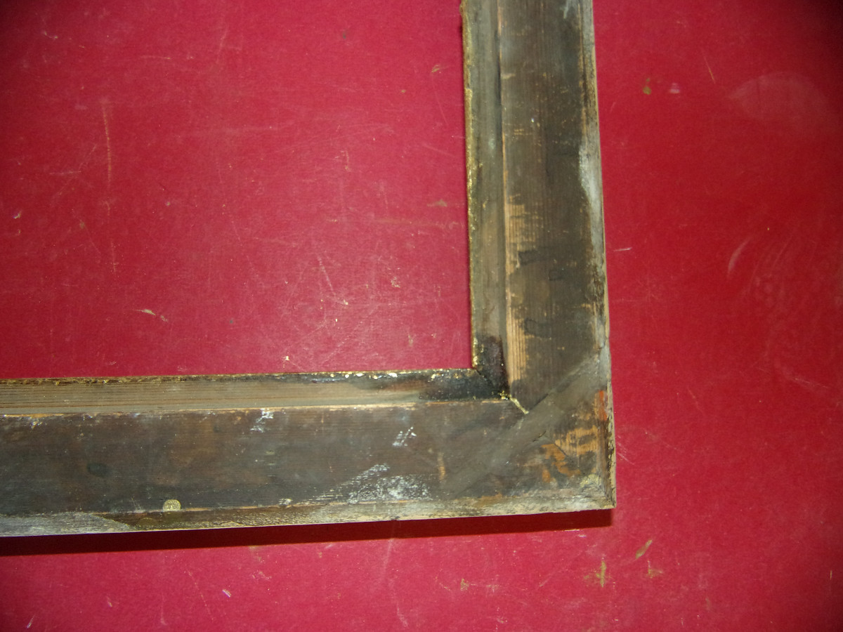 Paire de cadres époque 19ème, en bois doré.-photo-5