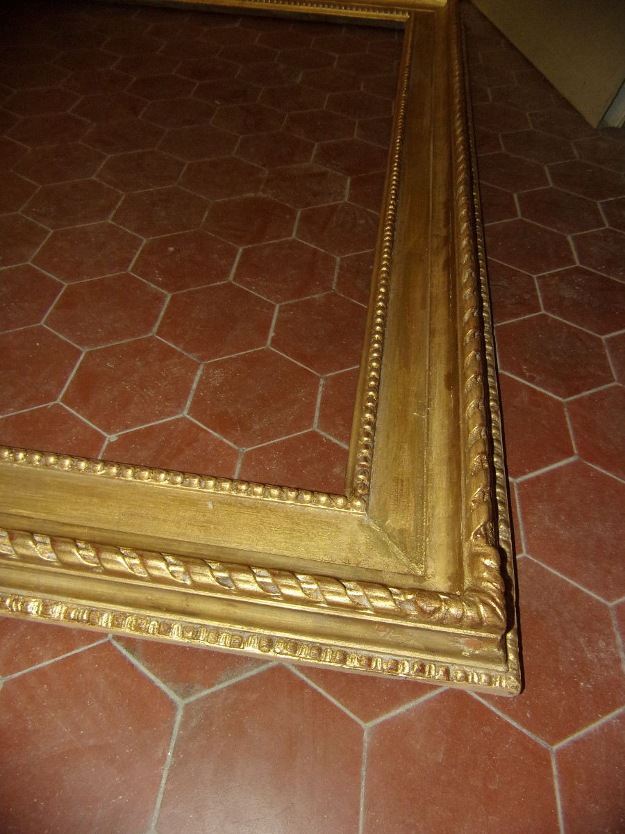 Large 19th Century Frame, In Gilded Wood.-photo-4