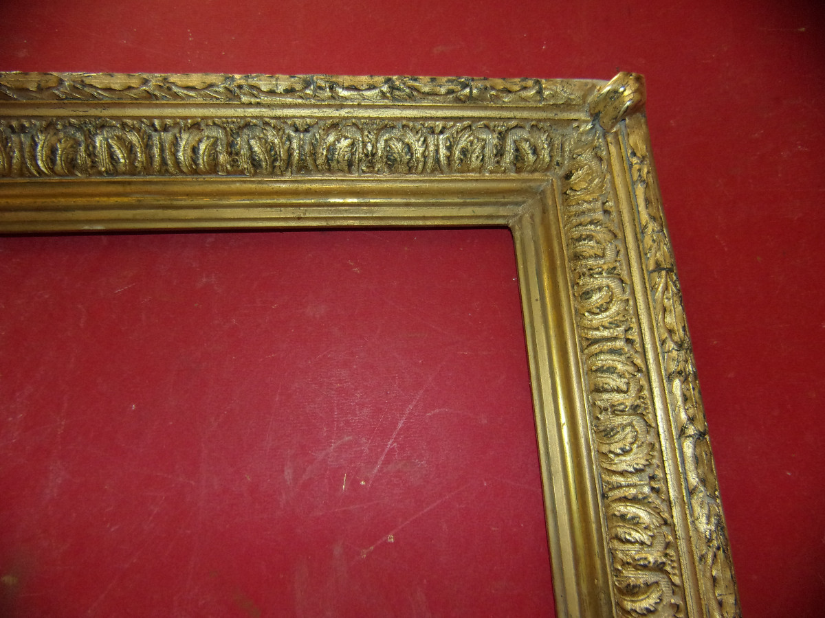 Cadre époque 19ème, en bois doré.-photo-3