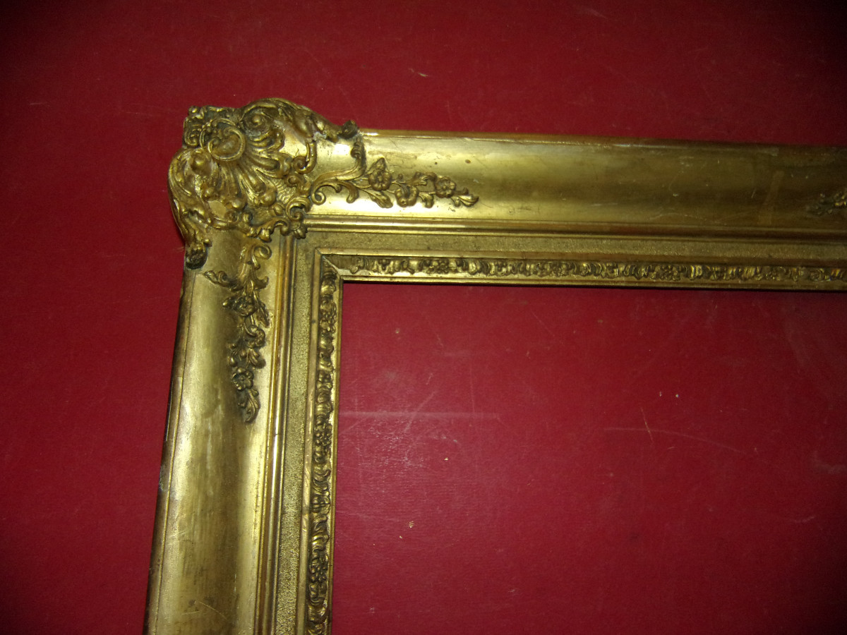 Cadre époque 19ème, en bois doré.-photo-2