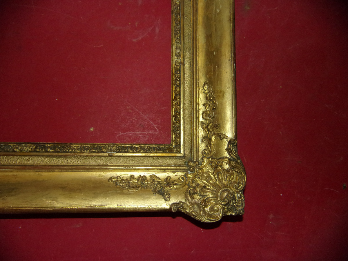 Cadre époque 19ème, en bois doré.-photo-4