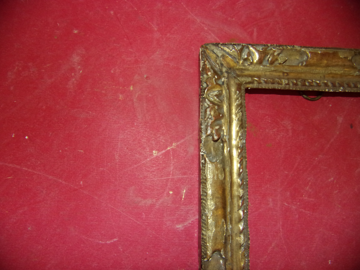 Gilded Wood Frame From The 17th Century, Louis XIV Period.-photo-2