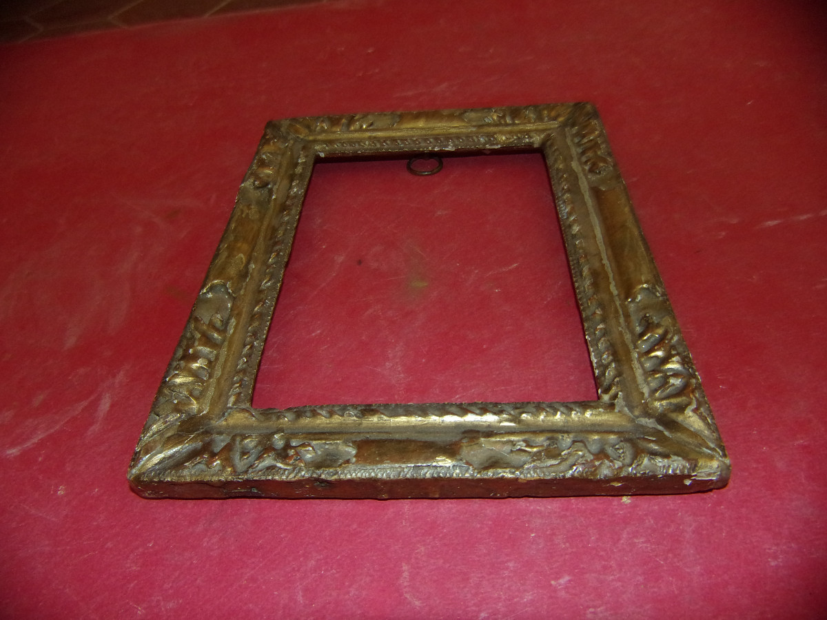 Gilded Wood Frame From The 17th Century, Louis XIV Period.-photo-2