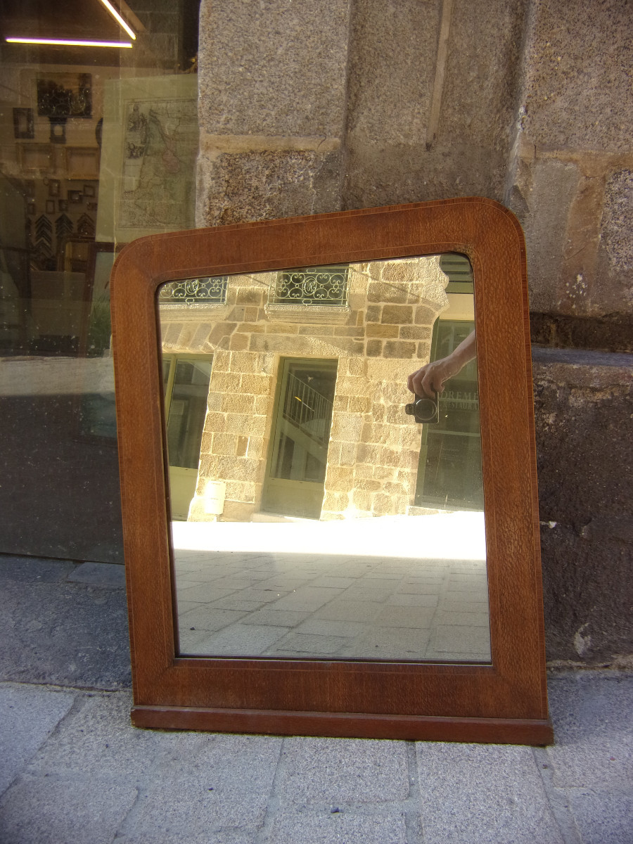 Art Deco Wooden Mirror, Early 20th Century.