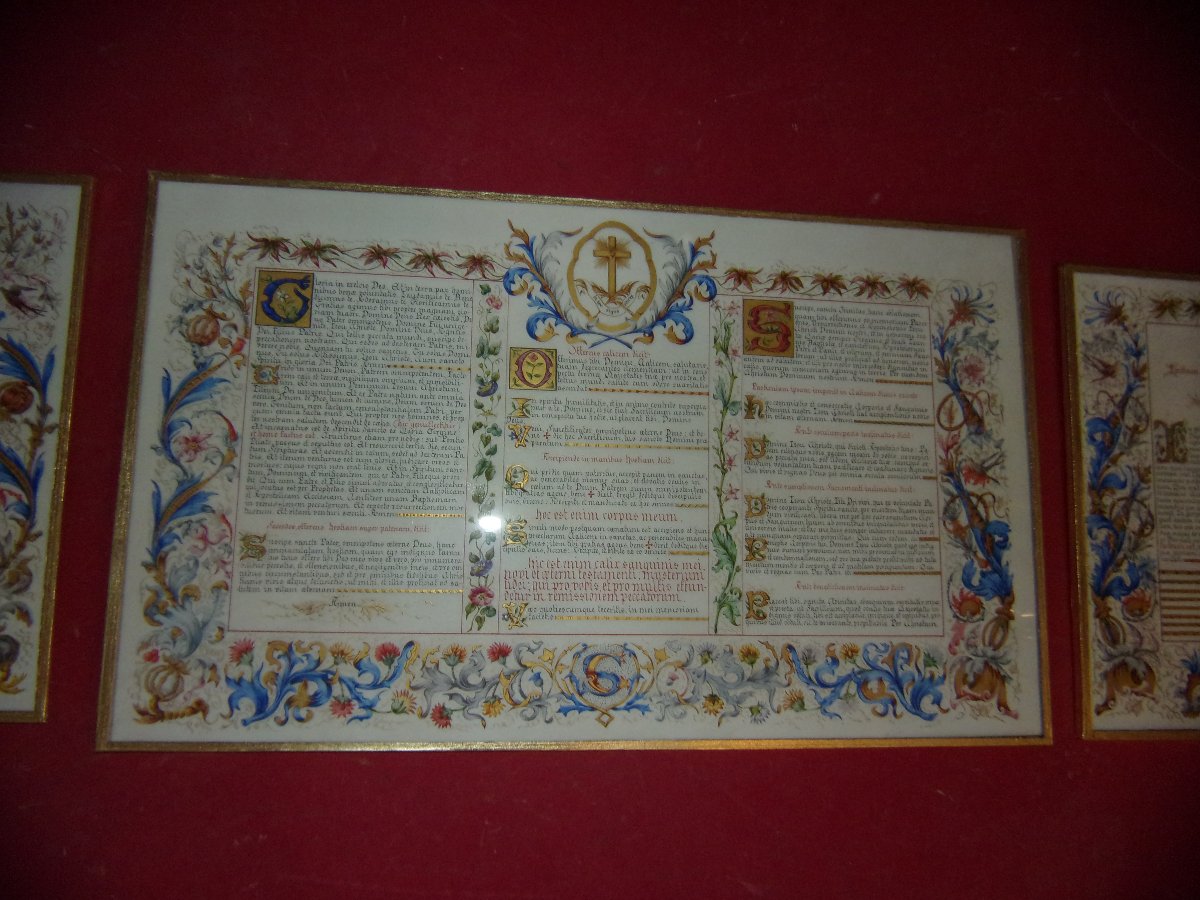 Church Altar Canon, Triptych Late 19th Century Period.-photo-2