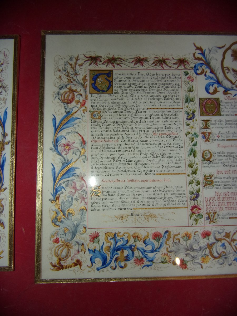 Church Altar Canon, Triptych Late 19th Century Period.-photo-4