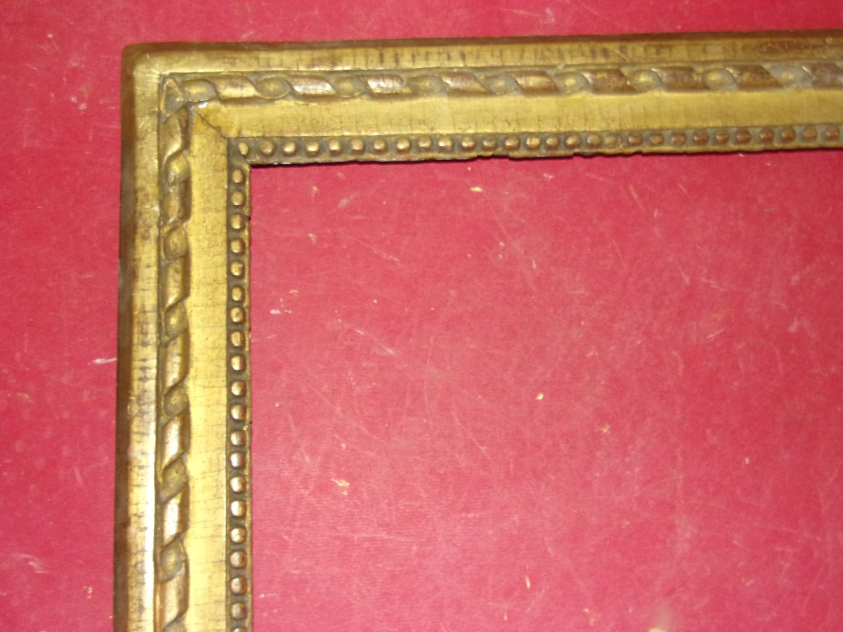Cadre époque 18 ème, Louis XVI, en bois doré.-photo-3