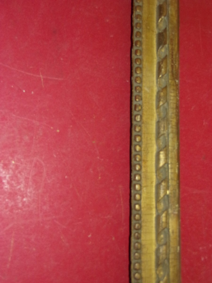 Cadre époque 18 ème, Louis XVI, en bois doré.-photo-4