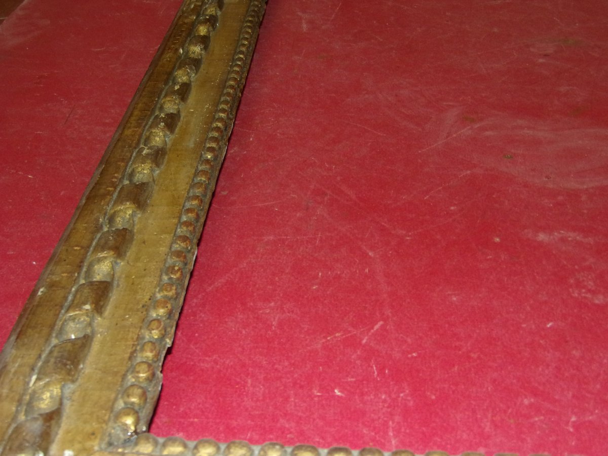 Cadre époque 18 ème, Louis XVI, en bois doré.-photo-5