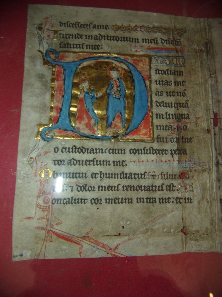 Important Illuminated Folio On Parchment—book Of Hours Or Psalter—circa 1400–1430.-photo-3